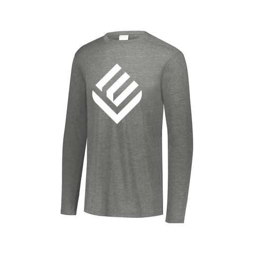 [FTLCUBGY-AXS-LOGO2] Decker Men's Tri-Blend T-Shirt - Long Sleeve (Adult XS, Gray, Logo 2)