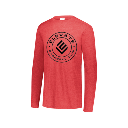 [FTLCUBRD-AXS-LOGO1] Decker Men's Tri-Blend T-Shirt - Long Sleeve (Adult XS, Red, Logo 1)