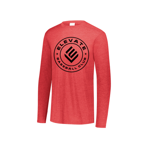 [FTLCUBRD-YS-LOGO1] Decker Youth Tri-Blend T-Shirt - Long Sleeve (Youth S, Red, Logo 1)