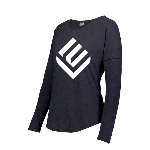 [FTLCUBNV-FAXS-LOGO2] Decker Women's Tri-Blend T-Shirt - Long Sleeve (Female Adult XS, Navy, Logo 2)