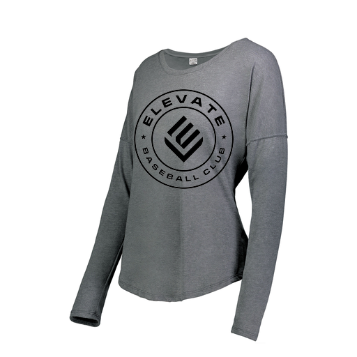 [FTLCUBGY-FAXS-LOGO1] Decker Women's Tri-Blend T-Shirt - Long Sleeve (Female Adult XS, Gray, Logo 1)
