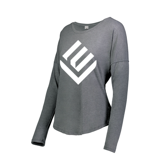 [FTLCUBGY-FAXS-LOGO2] Decker Women's Tri-Blend T-Shirt - Long Sleeve (Female Adult XS, Gray, Logo 2)