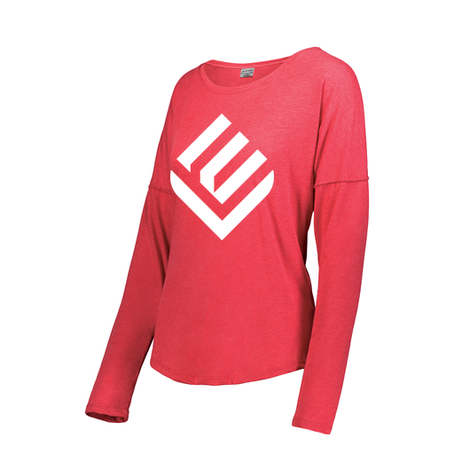 [FTLCUBRD-FAXS-LOGO2] Decker Women's Tri-Blend T-Shirt - Long Sleeve (Female Adult XS, Red, Logo 2)